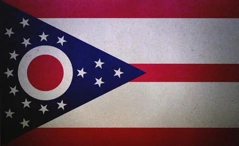 Flag of Ohio on a paper Illustrazione stock