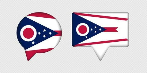 Flag of Ohio State in Speech Bubble. Stock Illustration