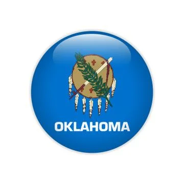 Flag Oklahoma button Stock Illustration