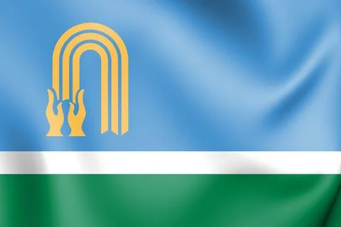 Flag of Oktyabrsky (Bashkortostan) Stock Illustration