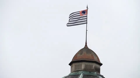 Flag in an old building - Detail Video stock 27143984