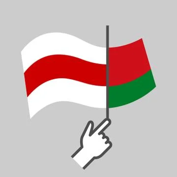 Flag old to new. Protests in Belarus. Democracy. New Belarus. Red white flag Stock Illustration