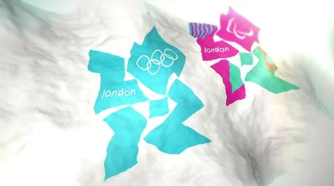 Flag Olympic 2012 1080p Stock Footage 10684175