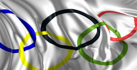 Flag of the Olympic Games Stock Footage 33833364