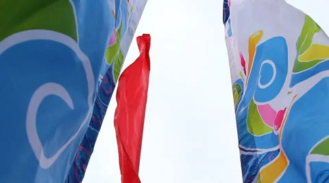 Flag Olympic Sochi Stock Footage 36518080