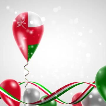 Flag of Oman on balloon Stock Illustration