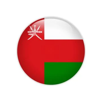 Flag of Oman button 스톡 일러스트