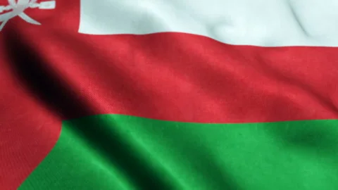 Flag of Oman with fabric structure; looping Video stock 229821527