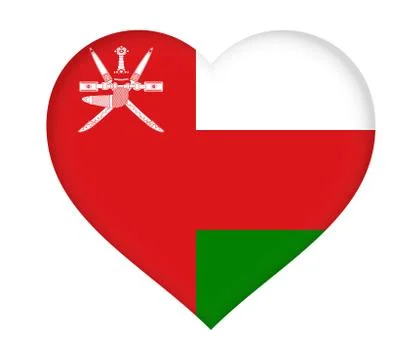 Flag of  Oman Heart. Illustrazione stock