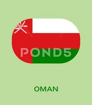 Flag Of Oman, Oman flag, National flag of Oman. button style flag of ...