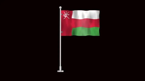Flag of Oman waving Stock Footage 321018388