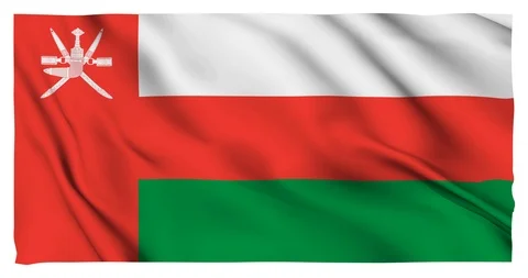 Flag of Oman waving on a samless loop over an easily removable background 스톡 동영상 98372424