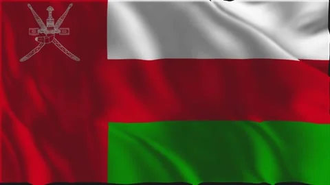Flag of Oman waving slowly Stock Footage 337959699