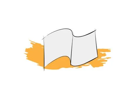 Flag Orange Brush Flat on white background in vector illustration Stock Illustration