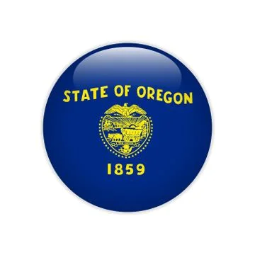 Flag Oregon button Illustrazione stock