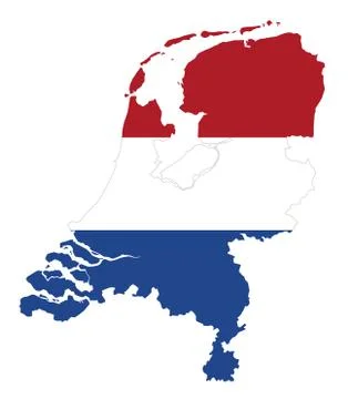 Flag in the outline of the Netherlands Stock Illustration