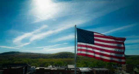Flag Over the Mountains 写真素材