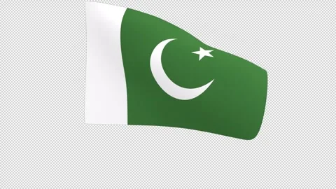 Flag of Pakistan – 3d render looped with alpha channel. Video stock 334788619