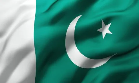 Flag of Pakistan blowing in the wind Stock Illustration