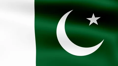 Flag of Pakistan, fluttering in the wind. 3D rendering. Looping video. 스톡 동영상 76154082