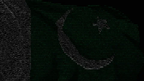 Flag of Pakistan made of computer code, looping animation Stock Footage 145349529