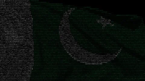 Flag of Pakistan made of computer code, 3d rendering Stock-Illustration