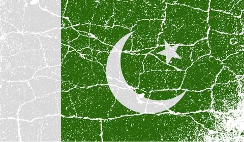 Flag of Pakistan with old texture. Vector Stock Illustration
