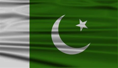 Flag of Pakistan with old texture. Vector Illustrazione stock