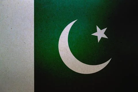 Flag of Pakistan on a paper Stock Illustration