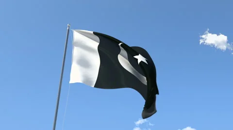 The flag of Pakistan Waving on the Wind. Stock Footage 47492967