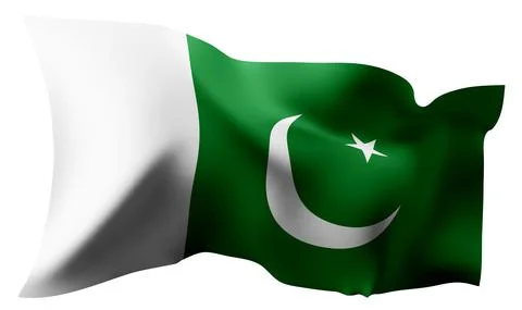 Flag of Pakistan waving in the wind. Stock Illustration