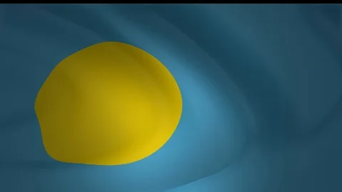 Flag Of Palau Chile Animation Loop Collection Stock Footage 91280505