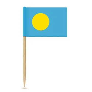 Flag of Palau. Flag toothpick Stock Illustration