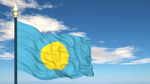 Flag Of Palau Stock Footage 10773094