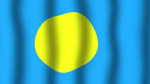 Flag of Palau Stock Footage 175838666