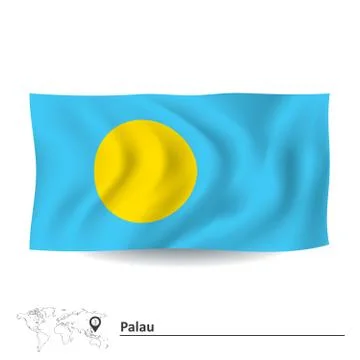 Flag of Palau Stock Illustration