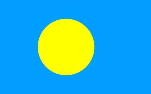 Flag of Palau Stock Illustration