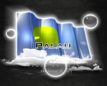 Flag Palau quality designer flag Stock Illustration