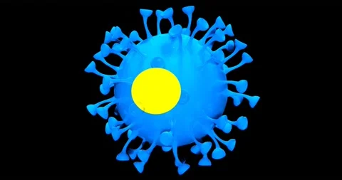Flag of Palau on Seamless looping 3D animation of the covid-19 Corona Virus Stock Footage 167324398