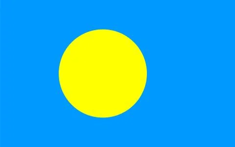 Flag of Palau Vector illustration Stock Illustration