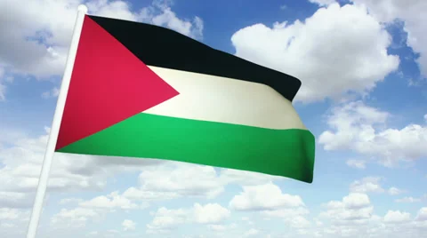 Flag Palestine 02 Stock Footage 30599792