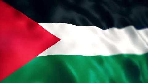 Flag of Palestine Waving Stockbeeldmateriaal 276629391