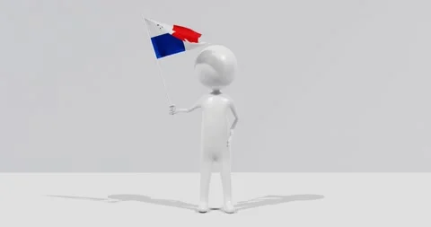 Flag of Panama. 3D Character holding and waving flag 4K UHD 60FPS Video stock 228562725
