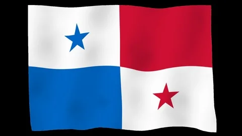Flag of Panama, 60 fps, slow motion, lopped, alpha channel Stock Footage 100537880