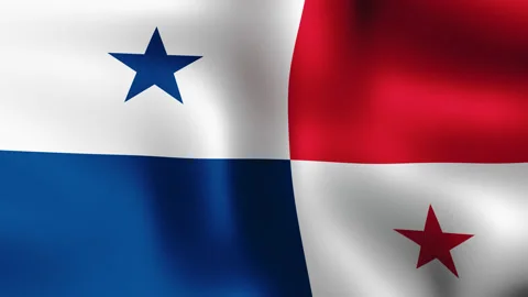 Flag of Panama, fluttering in the wind. Seamless looping video. 3D rendering. Stock Footage 91740757