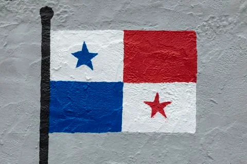 Flag of Panama, painted on a wall Stock Photos