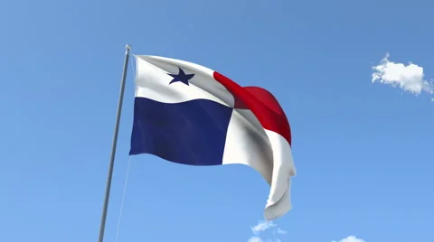 The flag of Panama Waving on the Wind. Stock Footage 47492811