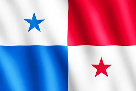 Flag of Panama waving in the wind Stock Illustration