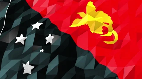 Flag of Papua New Guinea 3D Wallpaper Illustration Stock Footage 66414072