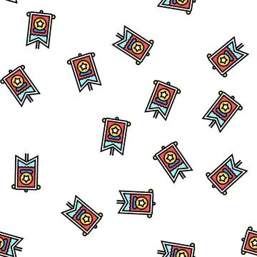 Flag parade festival attribute vector seamless pattern Stock-Illustration